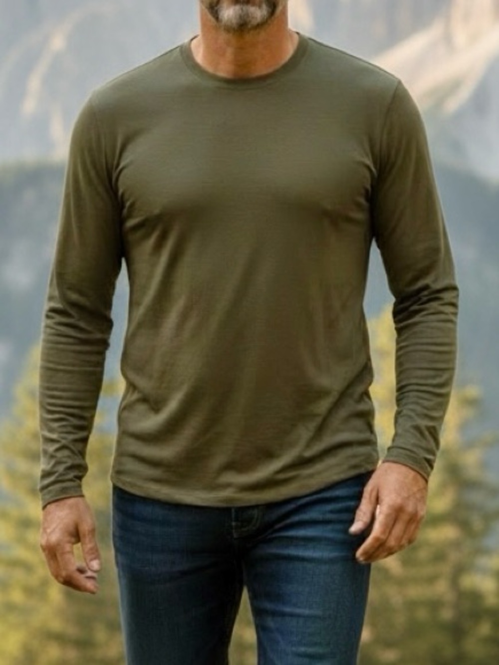 PATAGONIA Drab Army Green Capilene Long Sleeve Crew Neck Base Layer Shirt